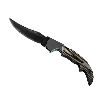 ★ Falchion Knife | Black Laminate (Well-Worn)